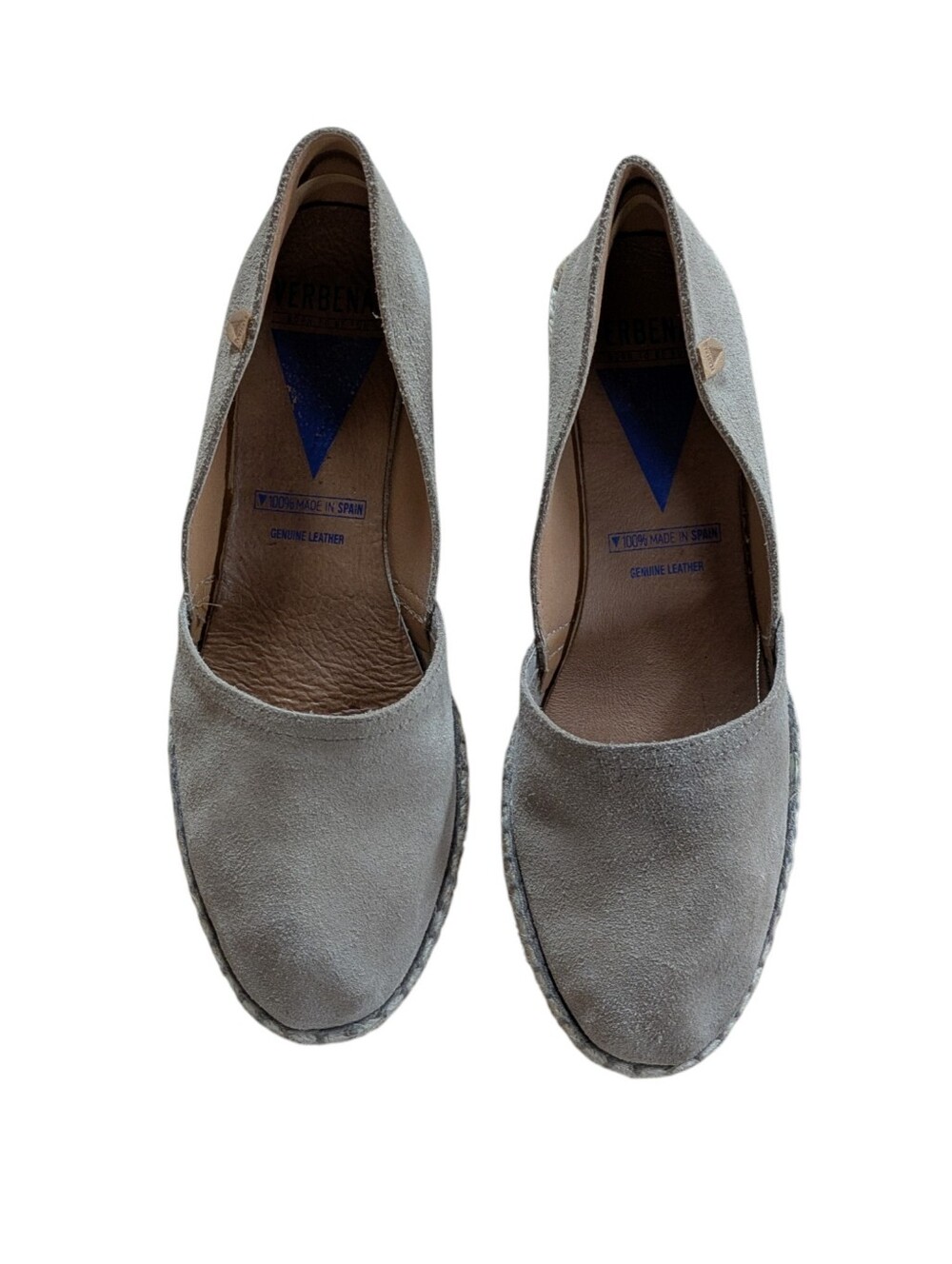 Verbenas Taupe Suede Espadrille Wedge Shoes Size 39 - Picture 3 of 13